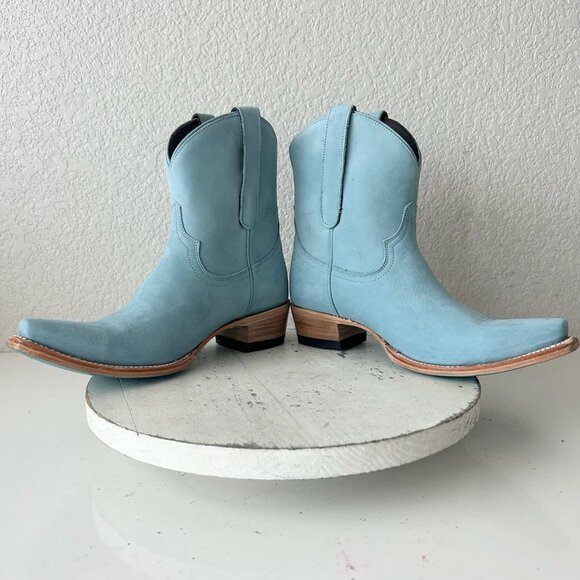 Sky Blue Ankle Boots - Picture 7 of 11